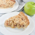 A slice of Easy Apple Pie with Crumb Topping.