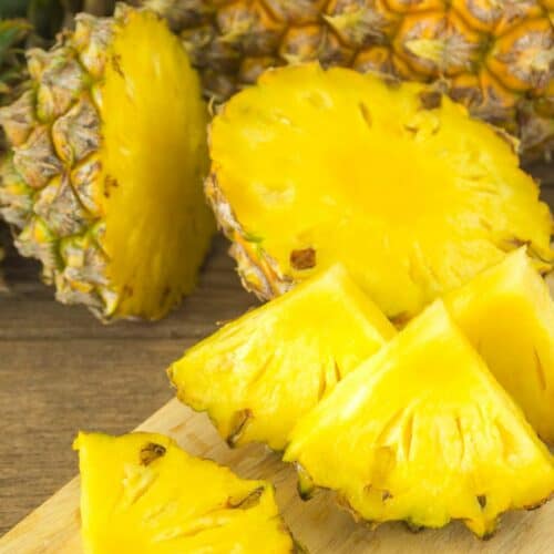 Slices of a pineapple.